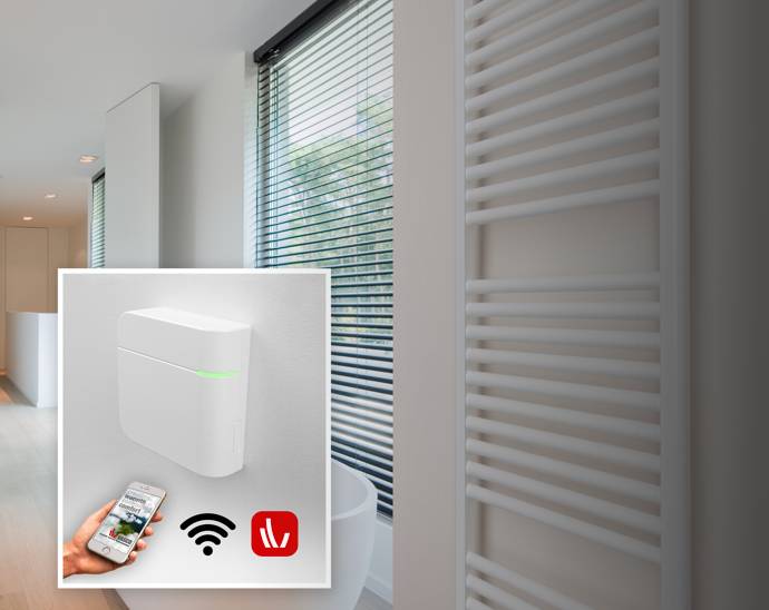 Quickly raise the temperature of your bathroom wherever you are