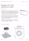 Technical sheet - Designer air vent square & curved